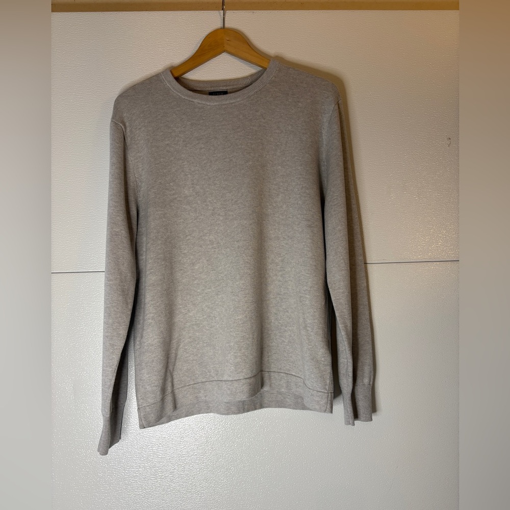 J. Crew Men's Light Gray Crewneck & Light Blue V Neck Cotton Sweaters‎ both SZ M